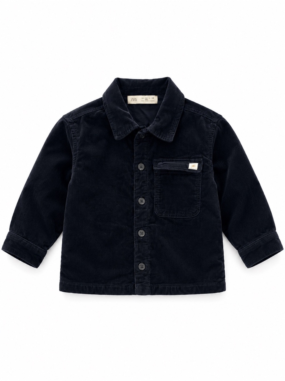 Zara Black Corduroy Button-Down Shirt